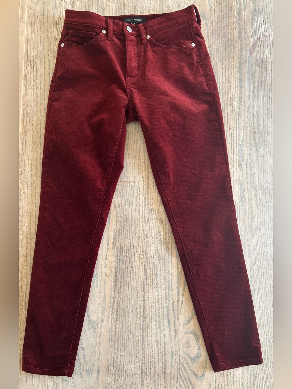 Banana Republic Deep Burgundy Corduroy Skinny Pants